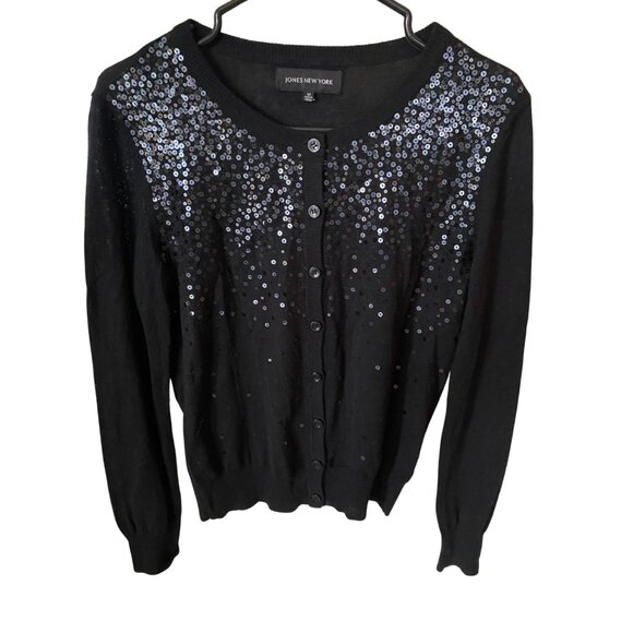 JONES NEW YORK SEQUIN SPARKLE CARDIGAN medium - Picture 6 of 7
